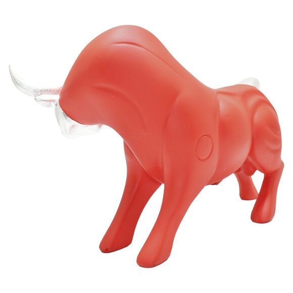 Adam & Friends Home Decor Strong Bull Sculpture | 1-Piece | Red/Silver - Picture 2 of 6